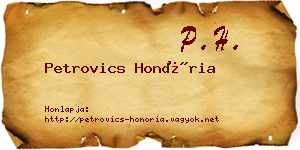 Petrovics Honória névjegykártya